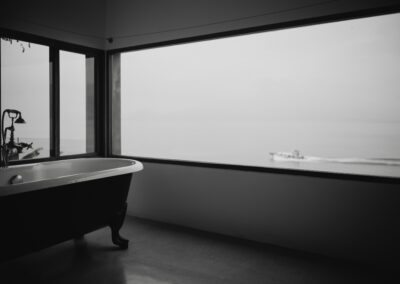 Spacious cast iron bathtub for two in the large bathroom of Room One at Anzan Atitlán.