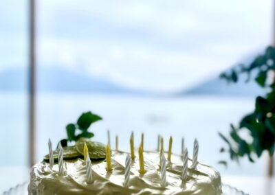 Homemade cake prepared at Anzan Table for birthdays or special occasions, made with fresh ingredients and available on request with advance notice.