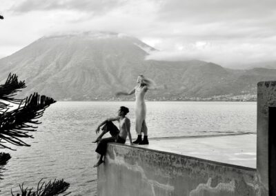 Rooftop terrace of Room Two at Anzan Atitlán with almost 360 degree panoramic view of Lake Atitlán and volcanoes Guatemala