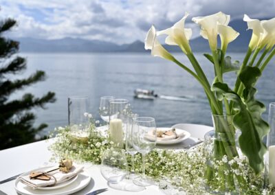 rooftop wedding lunch, lake atitlan and anzan table, wedding decoration, celebrate at anzan